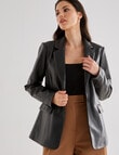 Whistle Faux Leather Blazer, Black product photo View 06 S