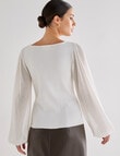Whistle Long Sleeve Square Neck Jumper, Winter White product photo View 02 S