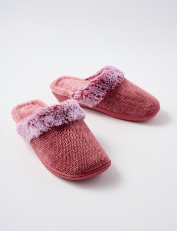 Lyric New Chenille Scuff Slippers, Vintage Rose product photo