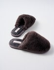 Mineral Lounge Fluffy Scuff Slippers, Granite product photo View 02 S