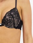 Temple Luxe Lace Push Up Bra, Black, 10A-14DD product photo View 06 S