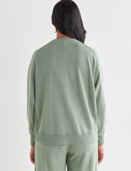 Zest Supersoft Crew Terry Sweatshirt, Bay Leaf product photo View 02 L