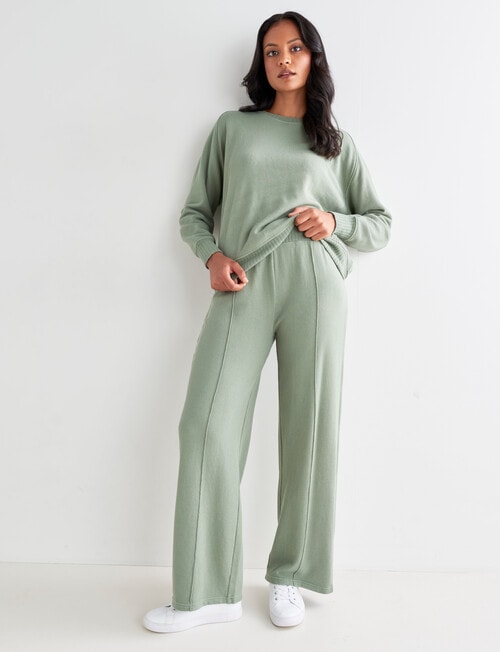 Zest Supersoft Wide Leg Pant Terry, Bay leaf product photo View 03 L