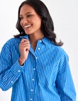 Zest Peached Oversize Shirt, Blue & White Stripe product photo View 04 S