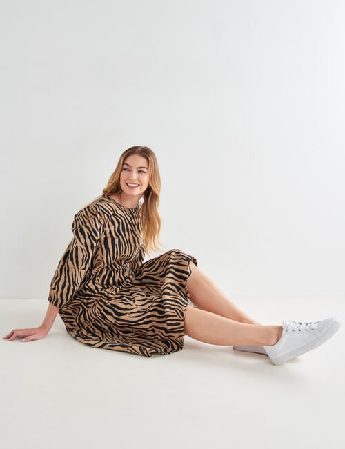Zest Jersey Dress, Animal Stripe product photo View 03 L