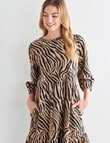 Zest Jersey Dress, Animal Stripe product photo View 04 S