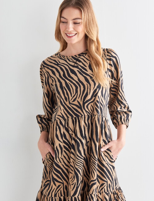 Zest Jersey Dress, Animal Stripe product photo View 04 L