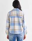 Zest Cropped Shacket, Blue & Ecru Check product photo View 02 S