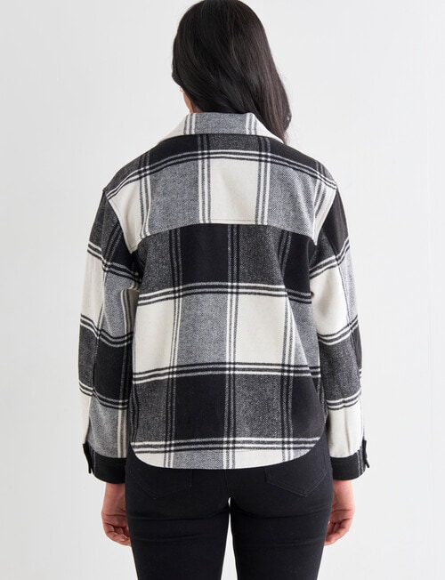 Zest Cropped Shacket, Black & White Check product photo View 02 L