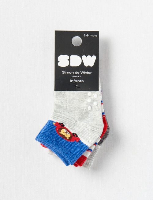 Simon De Winter Road Trip Crew Sock, 3-Pack, Blue, Red & Grey product photo View 02 L