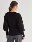 State of play Delilah Knit Woven Top, Black product photo View 02 S