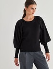 State of play Delilah Knit Woven Top, Black product photo View 05 S