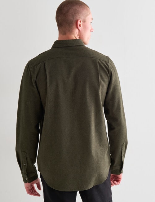 Tarnish Long Sleeve Twill Shirt, Khaki product photo View 02 L