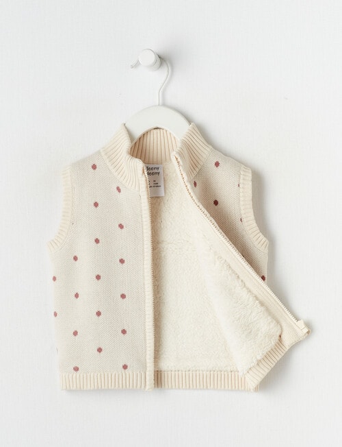 Teeny Weeny Maeve's Enchanted Wood Knit Vest, Pink Spot product photo View 02 L