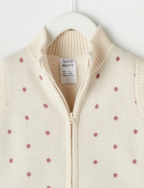 Teeny Weeny Maeve's Enchanted Wood Knit Vest, Pink Spot product photo View 03 L