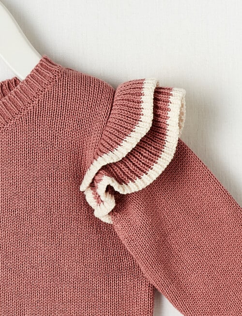 Teeny Weeny Maeve's Enchanted Wood Knit Cardigan, Elsie Pink product photo View 02 L