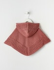 Teeny Weeny Maeve's Enchanted Wood Knit Poncho, Elsie Pink product photo View 02 S