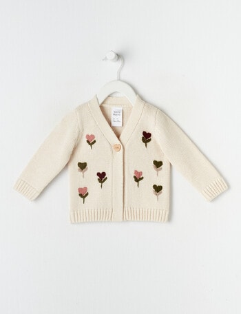 Teeny Weeny Maeve's Enchanted Wood Knit Cardigan, Warm White product photo