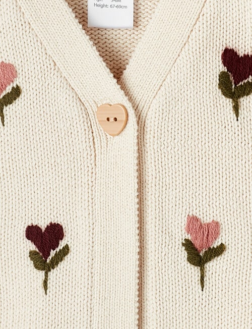 Teeny Weeny Maeve's Enchanted Wood Knit Cardigan, Warm White product photo View 02 L