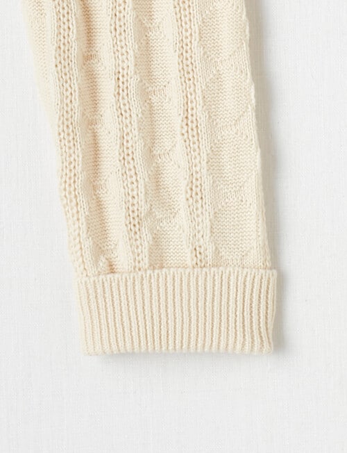 Teeny Weeny Maeve's Enchanted Wood Knit Legging, Warm White product photo View 02 L
