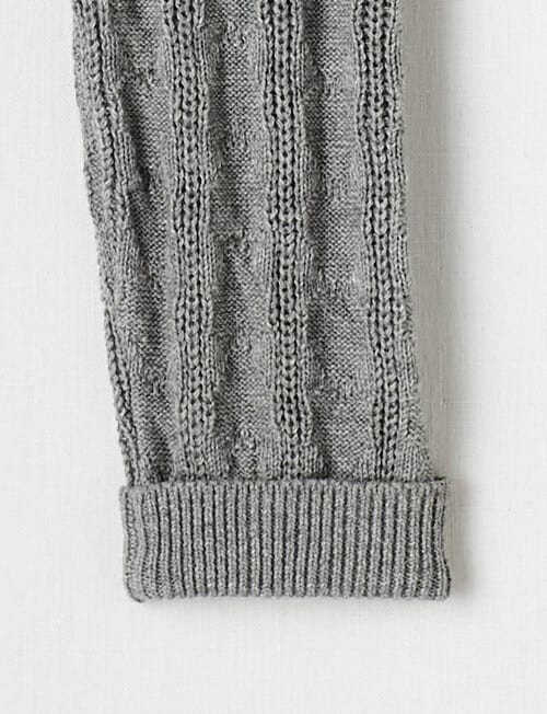 Teeny Weeny Maeve's Enchanted Wood Knit Legging, Grey Marle product photo View 02 L
