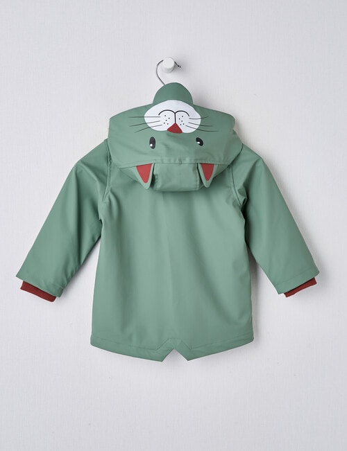 Teeny Weeny Cat Water Repellent Coat, Sage product photo View 02 L