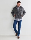 Chisel Button Front Jacket, Charcoal Marle product photo View 03 S