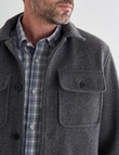 Chisel Button Front Jacket, Charcoal Marle product photo View 04 S
