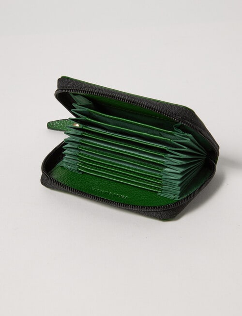 Carte Leather Small Zippy Wallet, Monstera Green product photo View 03 L