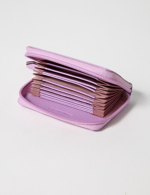 Carte Leather Small Zippy Wallet, Foxglove product photo View 03 L