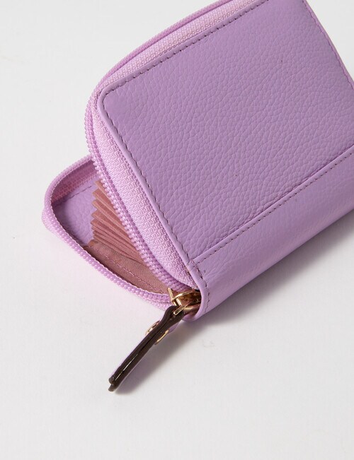 Carte Leather Small Zippy Wallet, Foxglove product photo View 04 L