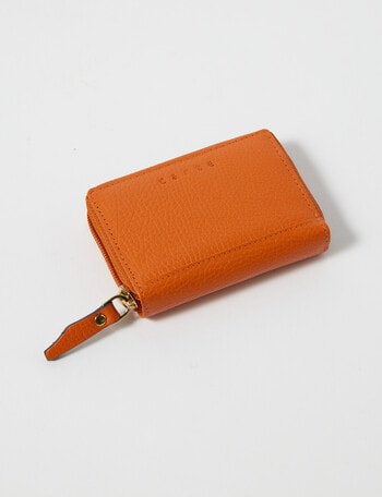 Carte Leather Small Zippy Wallet, Orange product photo