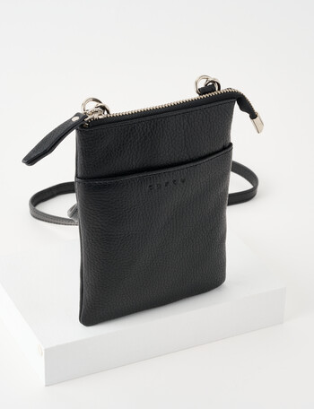 Carte Leather Small Crossbody Bag, Black product photo