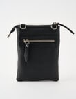 Carte Leather Small Crossbody Bag, Black product photo View 02 S