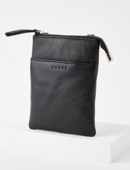 Carte Leather Small Crossbody Bag, Black product photo View 03 L