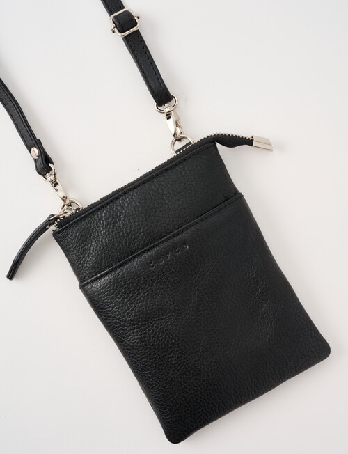 Carte Leather Small Crossbody Bag, Black product photo View 04 L