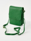Carte Leather Foldover Crossbody Bag, Monstera Green product photo View 03 S
