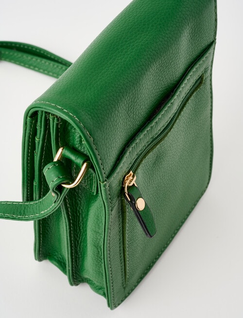 Carte Leather Foldover Crossbody Bag, Monstera Green product photo View 06 L