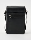Carte Leather Foldover Crossbody Bag, Black product photo View 02 S