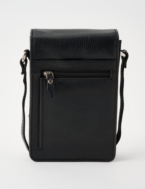 Carte Leather Foldover Crossbody Bag, Black product photo View 02 L