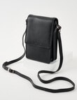 Carte Leather Foldover Crossbody Bag, Black product photo View 03 S