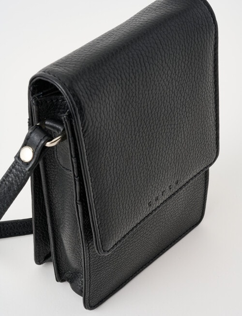 Carte Leather Foldover Crossbody Bag, Black product photo View 05 L
