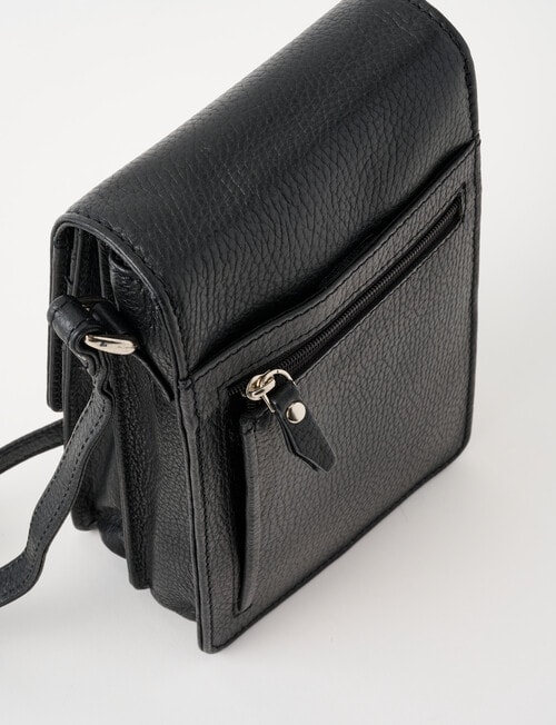 Carte Leather Foldover Crossbody Bag, Black product photo View 06 L