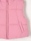 Mac & Ellie Cropped Puffer Vest, Cerise product photo View 02 S