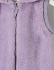 Mac & Ellie Faux Fur Hooded Vest, Lavender product photo View 02 S