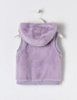 Mac & Ellie Faux Fur Hooded Vest, Lavender product photo View 03 S