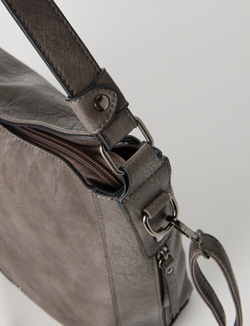 Pronta Moda Lucy Large Shoulder Bag, Mink Grey product photo View 04 L