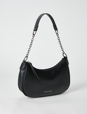 Pronta Moda Sascha Chain Shoulder Bag, Black product photo