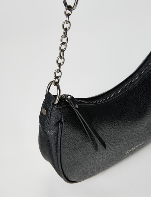 Pronta Moda Sascha Chain Shoulder Bag, Black product photo View 02 L