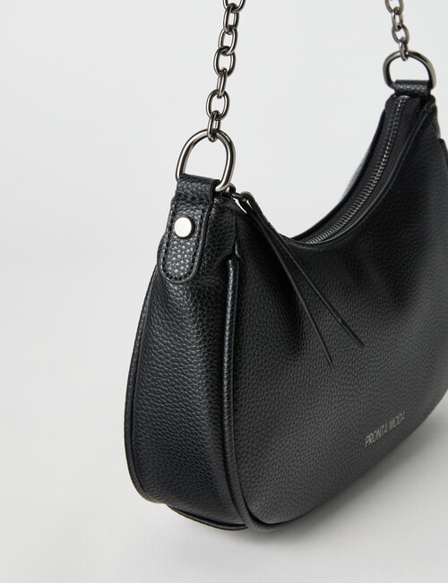 Pronta Moda Sascha Chain Shoulder Bag, Black product photo View 04 L